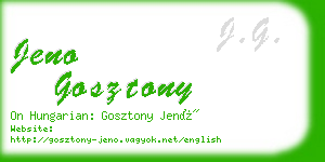 jeno gosztony business card